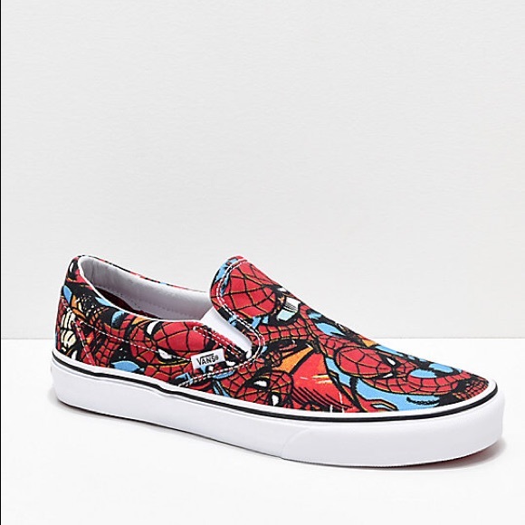 spiderman slip ons vans